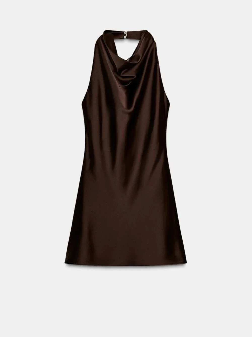 Zara Satin Effect Short Dress in Brown Size XS, S, M and L — brand new with tags - Picture 5 of 12